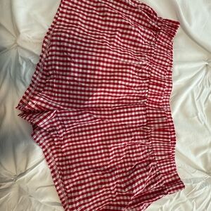 Edikted Red Checkered Shorts